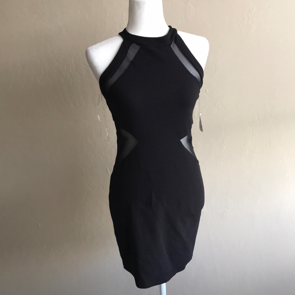 Charlotte Russe Black Mesh Side Cut-out Size S